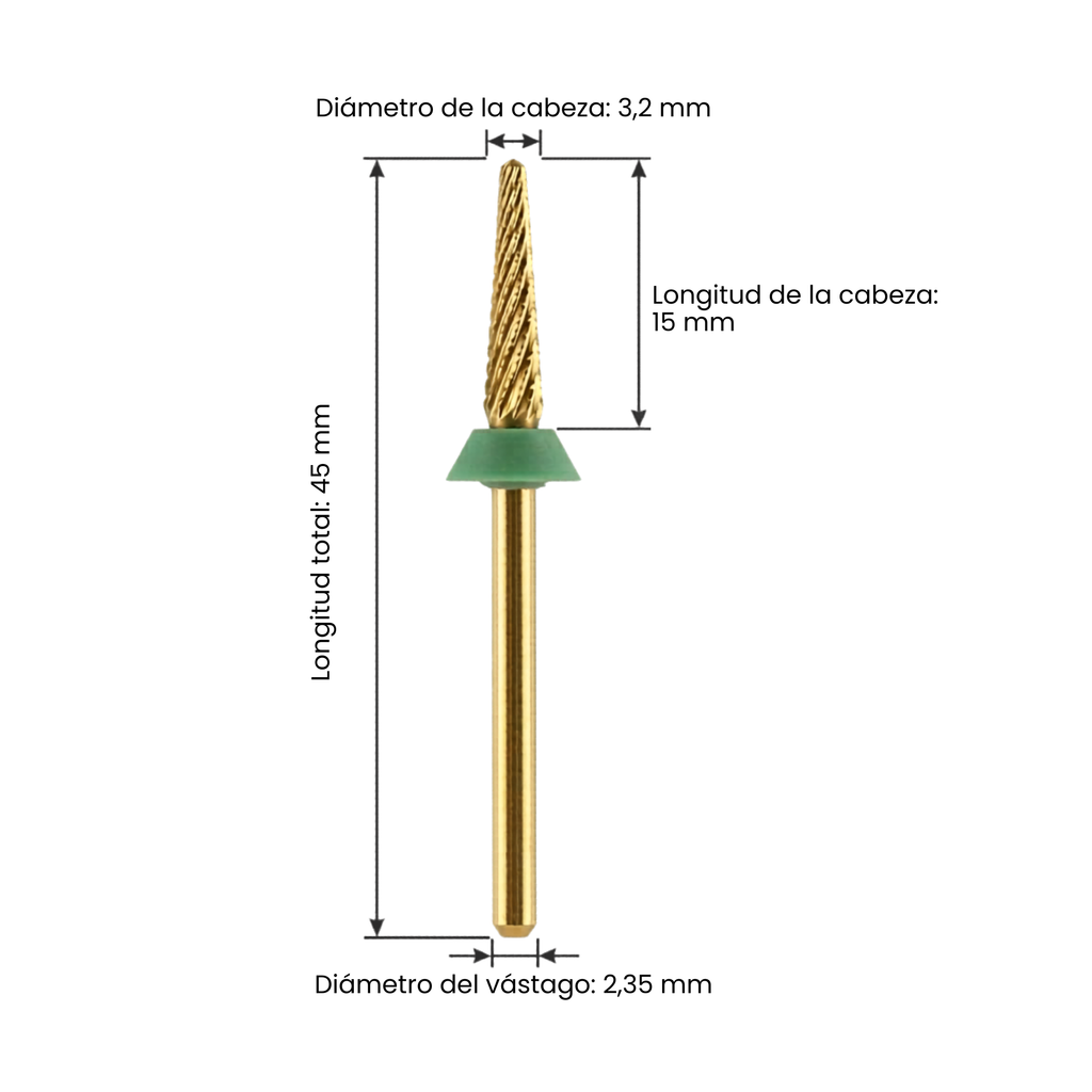 Broca Small Cone con Anillo de Seguridad - 2-Way (Diestros y Zurdos)