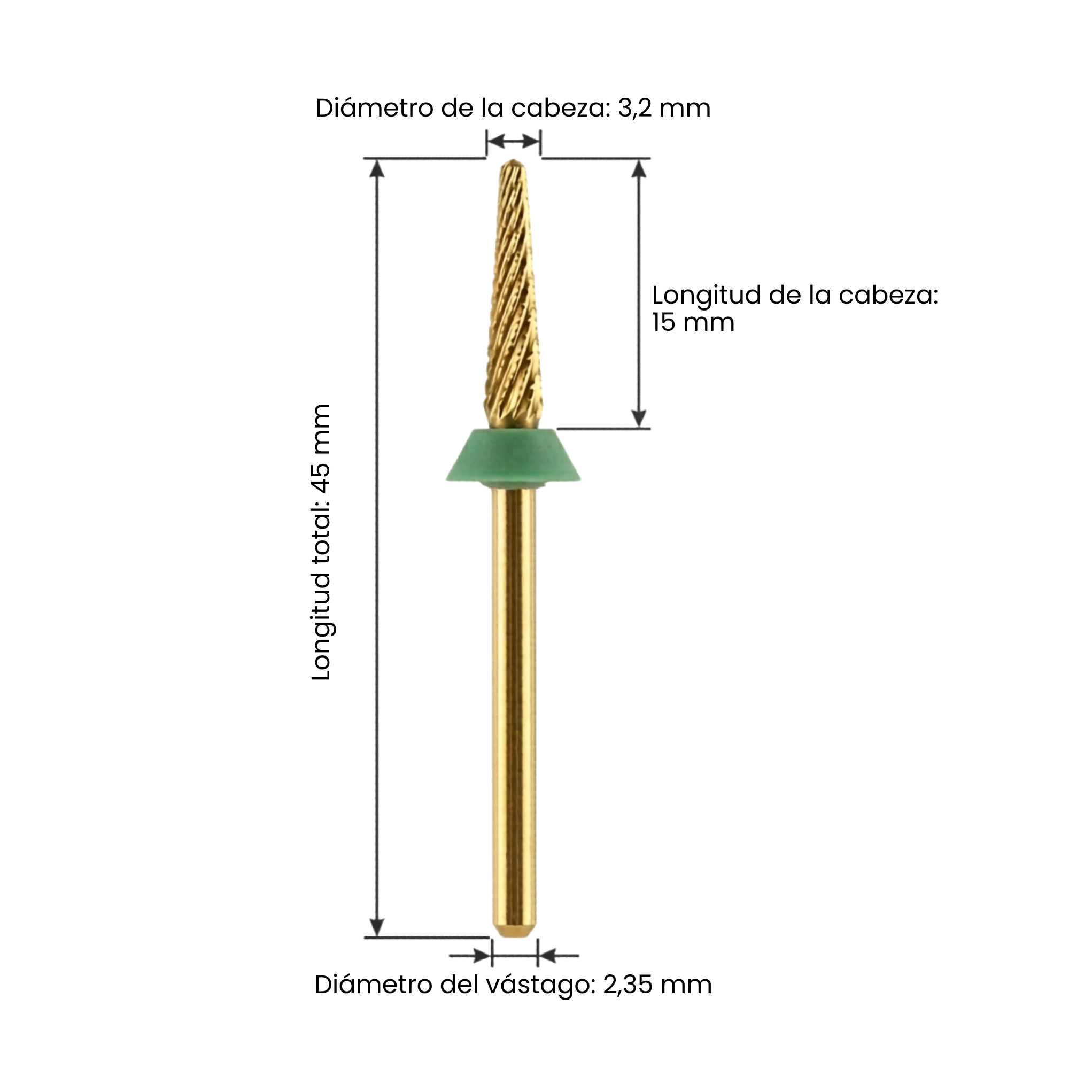 Broca Small Cone con Anillo de Seguridad - 2-Way (Diestros y Zurdos)