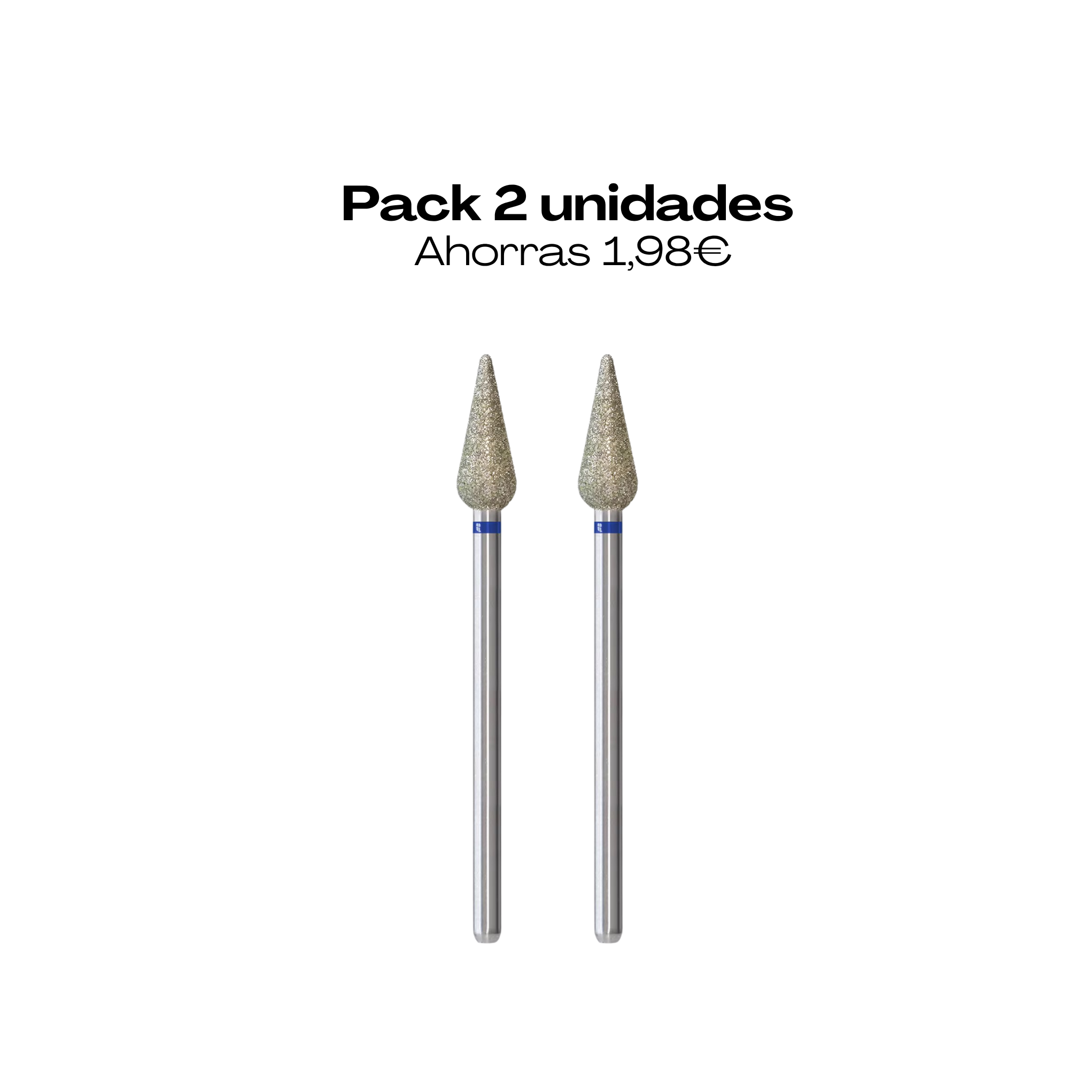 Broca de Diamante Gota Azul 5mm - Fresa Profesional para Pedicura y Manicura Rusa