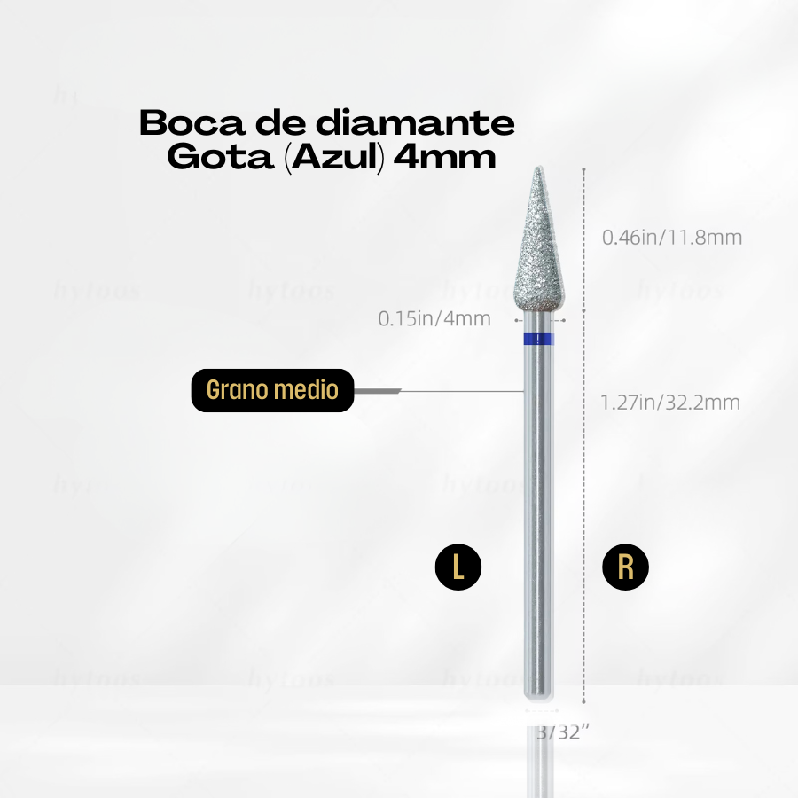 Broca/Fresa de Diamante Gota Azul 4 mm – Abrasividad Media