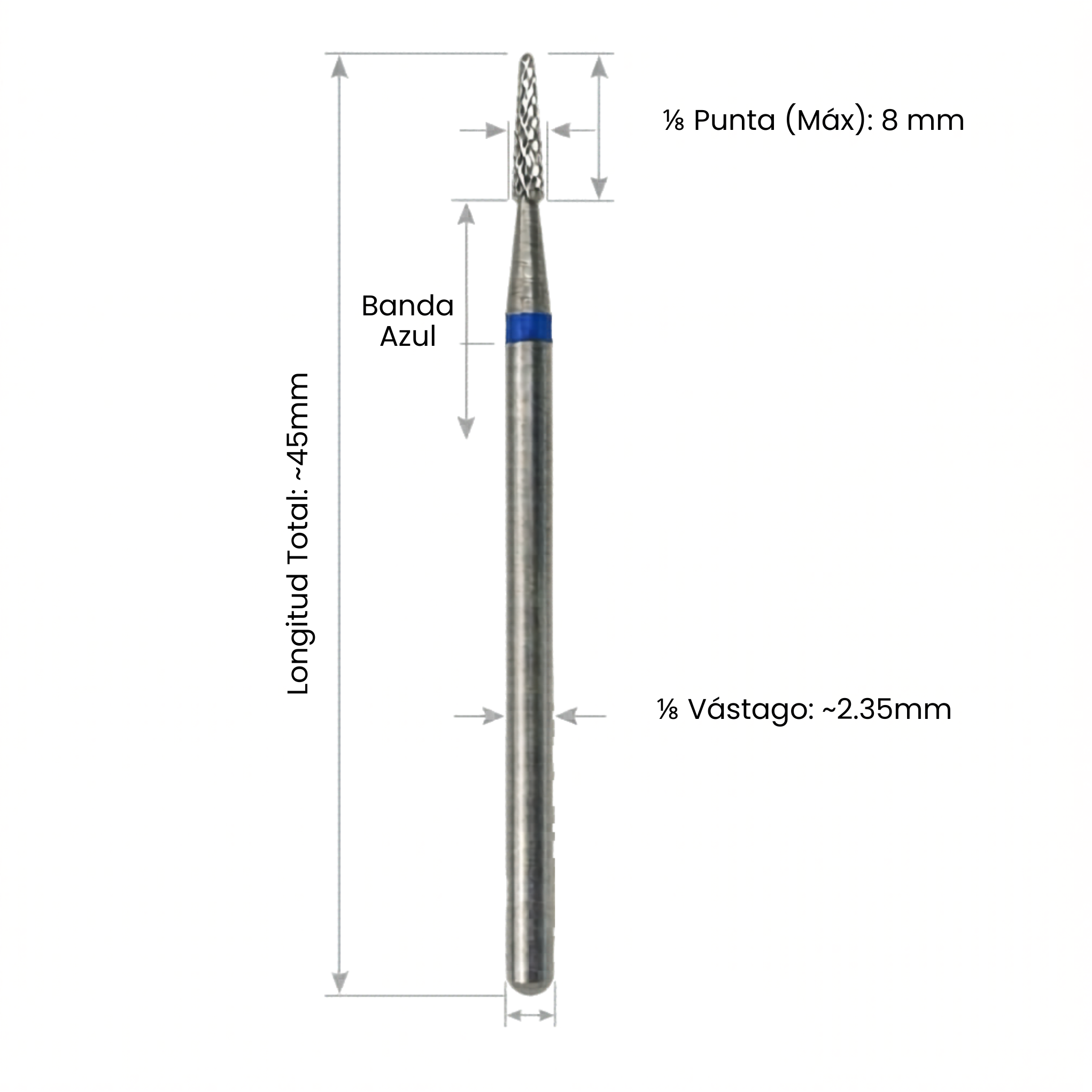 Broca de Precisión Pequeña de Carburo de Tungsteno para Diestros - Grano Medio