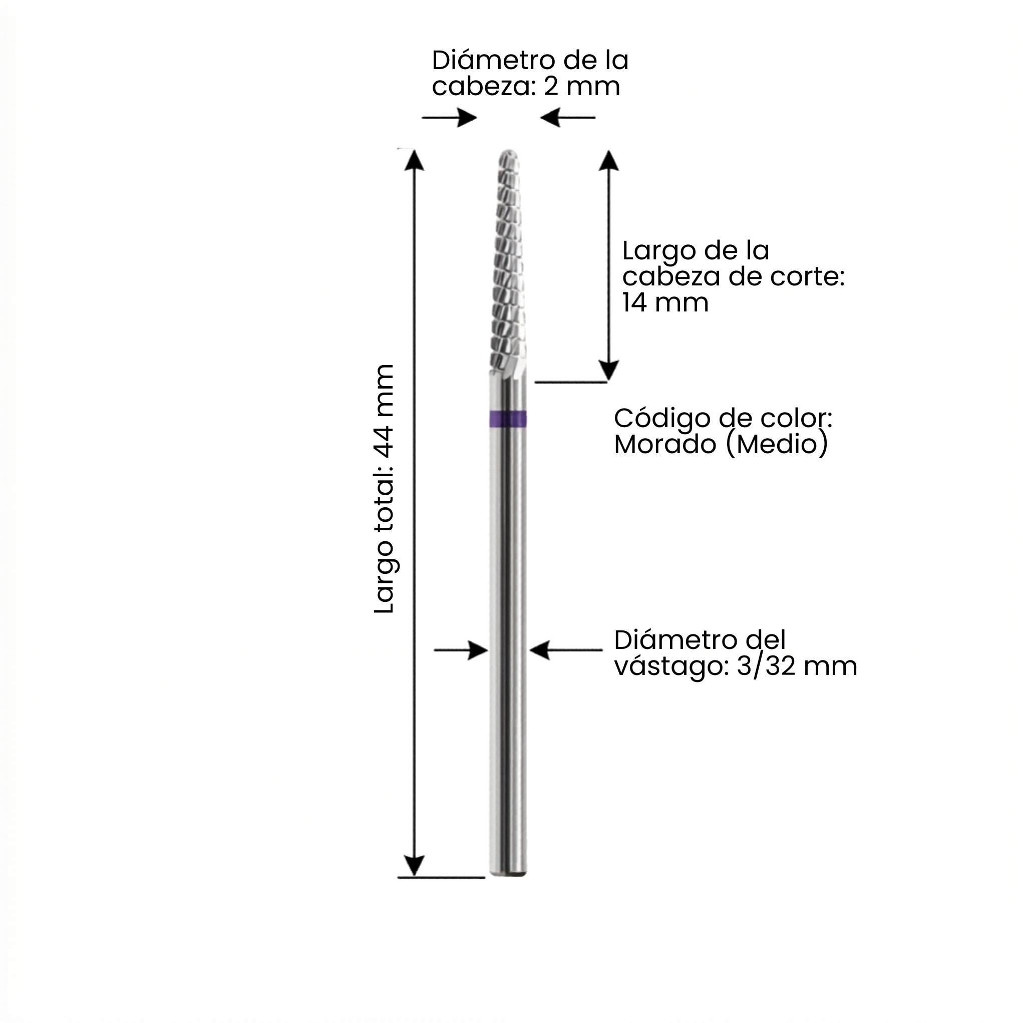 Broca de Carburo Tungsteno "Little Cleaner" – Medio Banda Morada)