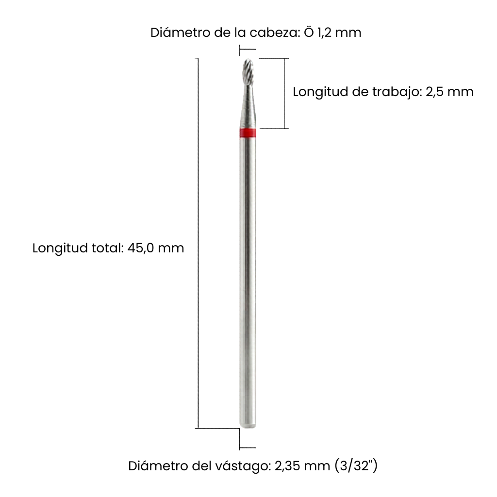 Broca de Carburo para sellado de Acrílico  o Gel