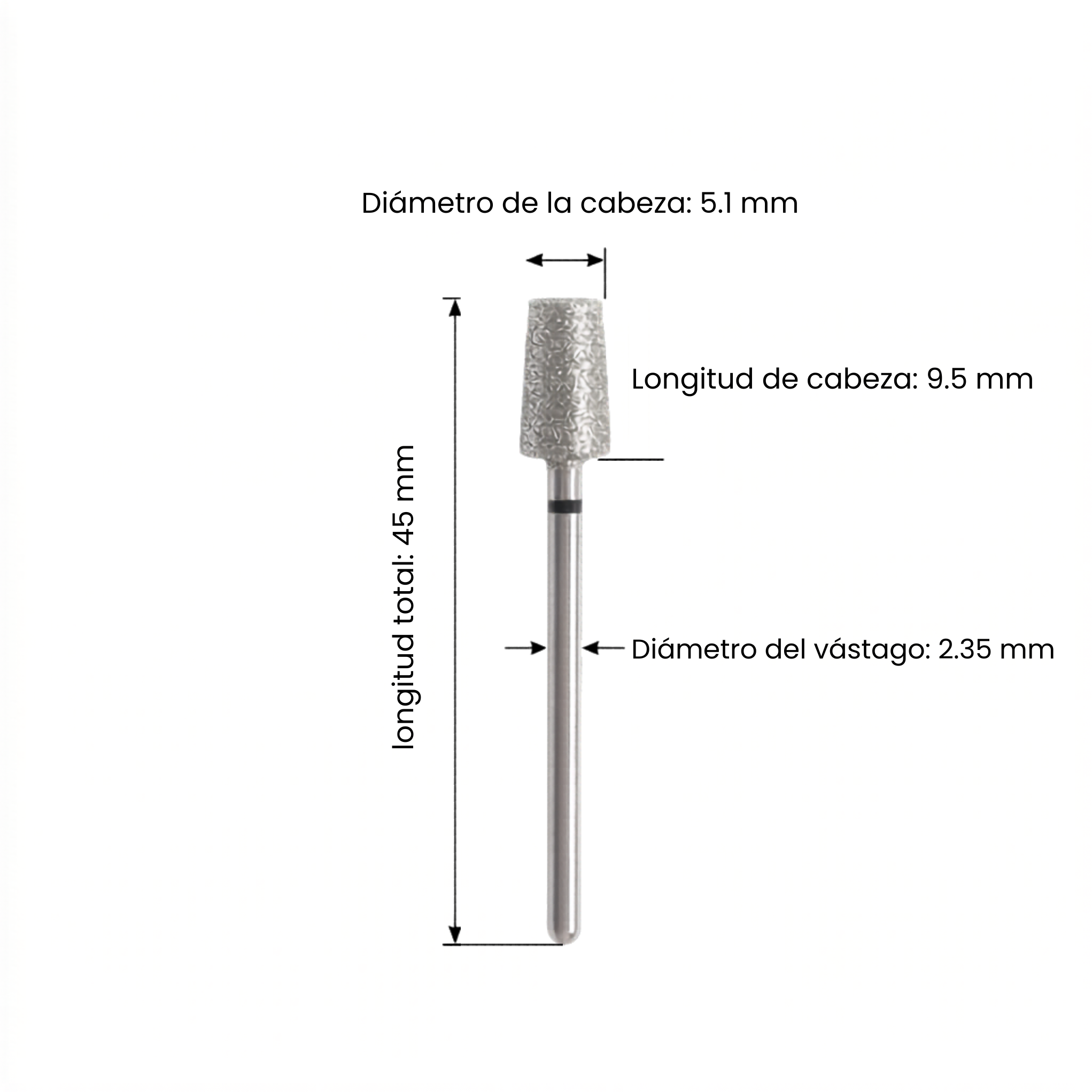 Broca Barril Cónico Diamante — Grano Extra Fuerte