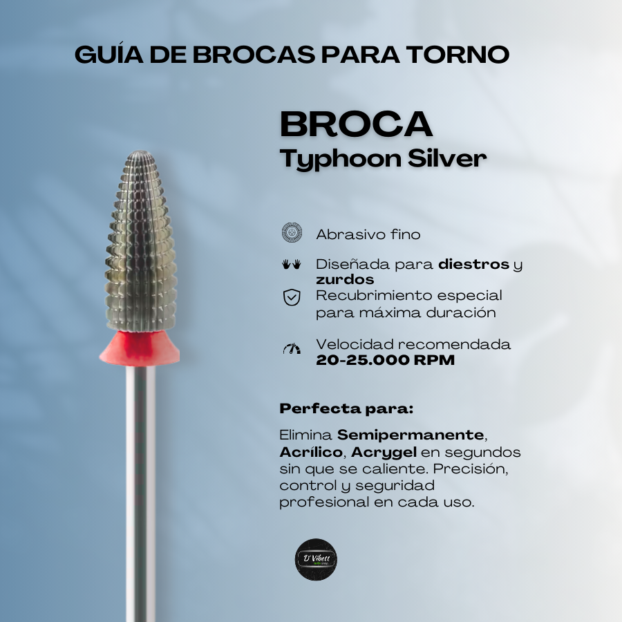 Broca Typhoon Silver/Reitro de Semipermanente Rápido y Suave