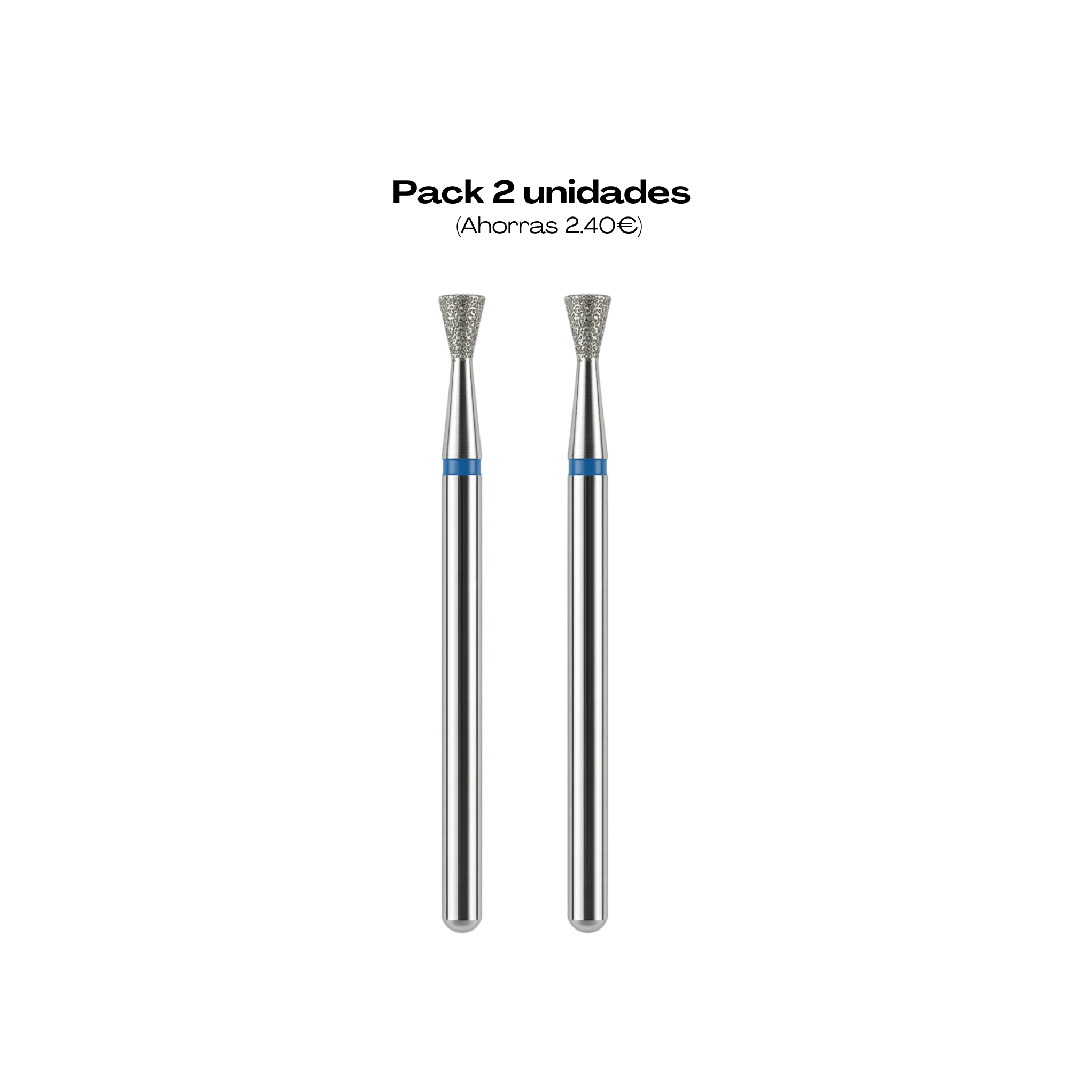 Broca de Diamante Cono Invertido Azul para Manicura Rusa Precisión Profesional