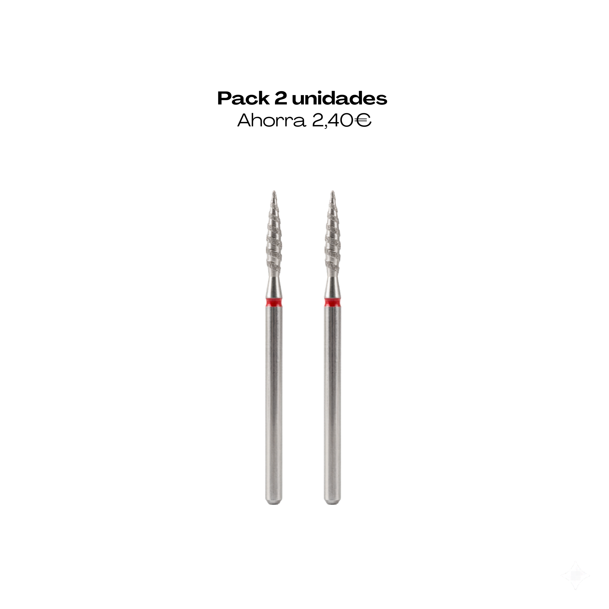 Broca de diamante “Twisted Flame “ Roja 2.3 mm - Separa y levanta la cutícula fácil y sin riesgo