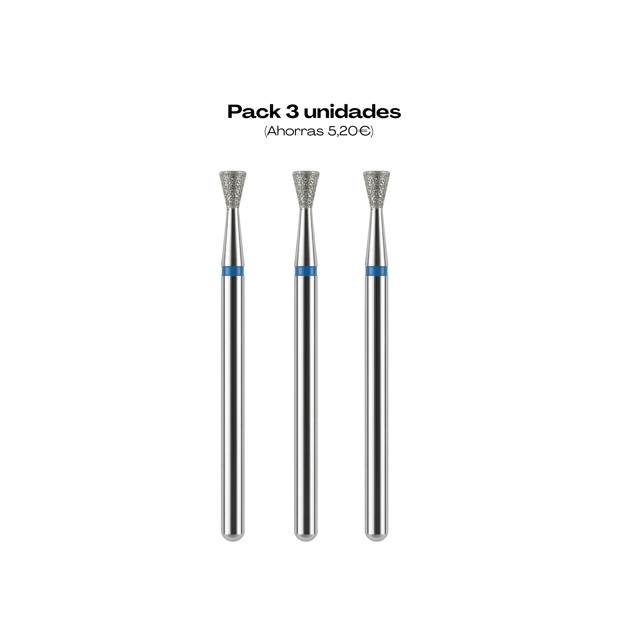 Broca de Diamante Cono Invertido Azul para Manicura Rusa Precisión Profesional