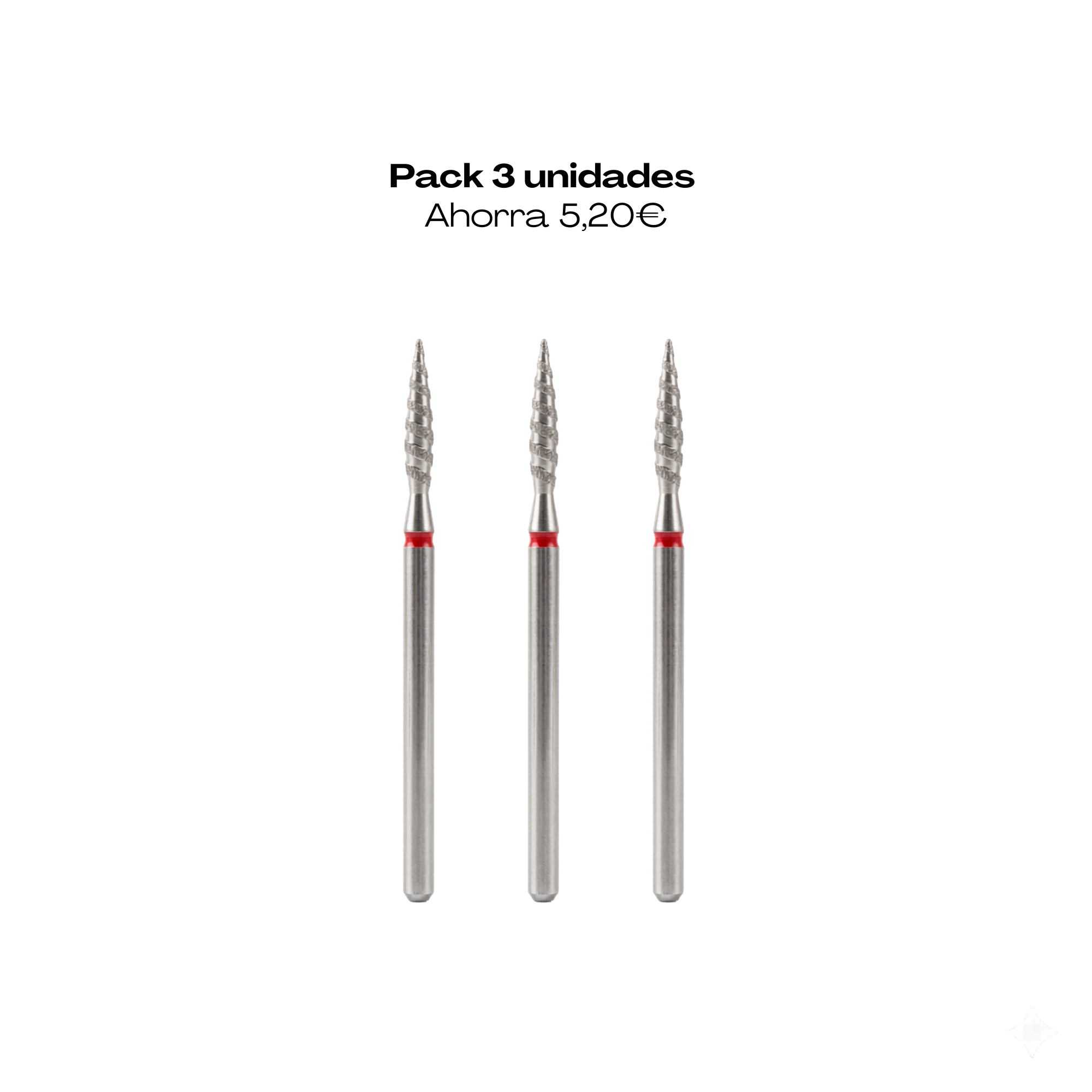 Broca de diamante “Twisted Flame “ Roja 2.3 mm - Separa y levanta la cutícula fácil y sin riesgo