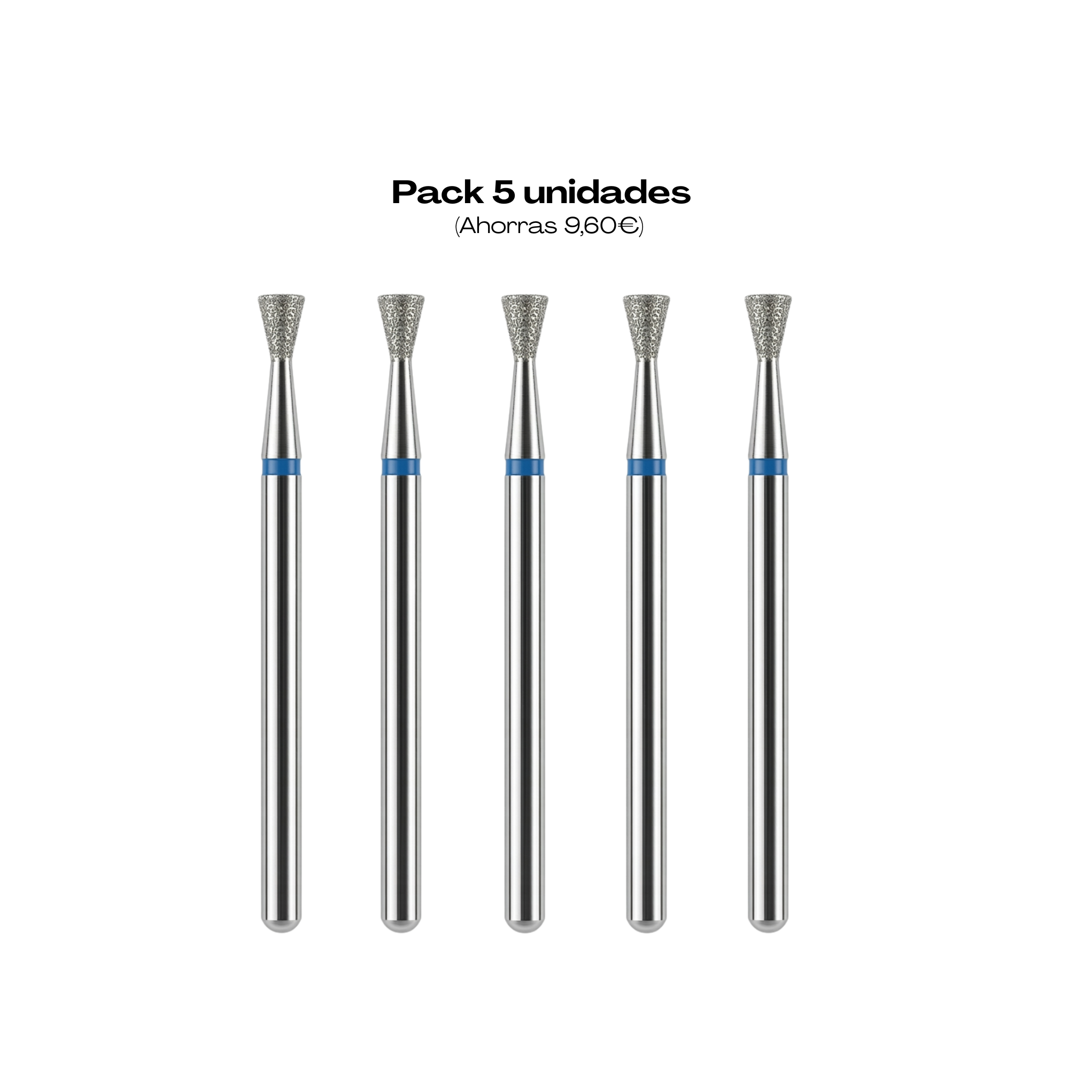 Broca de Diamante Cono Invertido Azul para Manicura Rusa Precisión Profesional