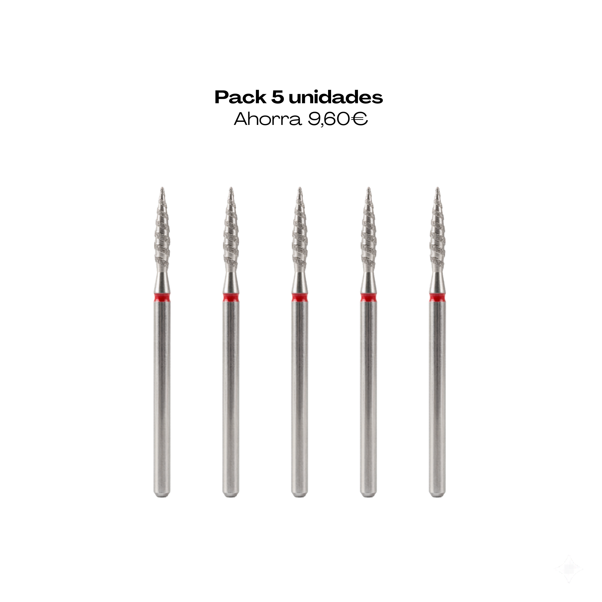 Broca de diamante “Twisted Flame “ Roja 2.3 mm - Separa y levanta la cutícula fácil y sin riesgo