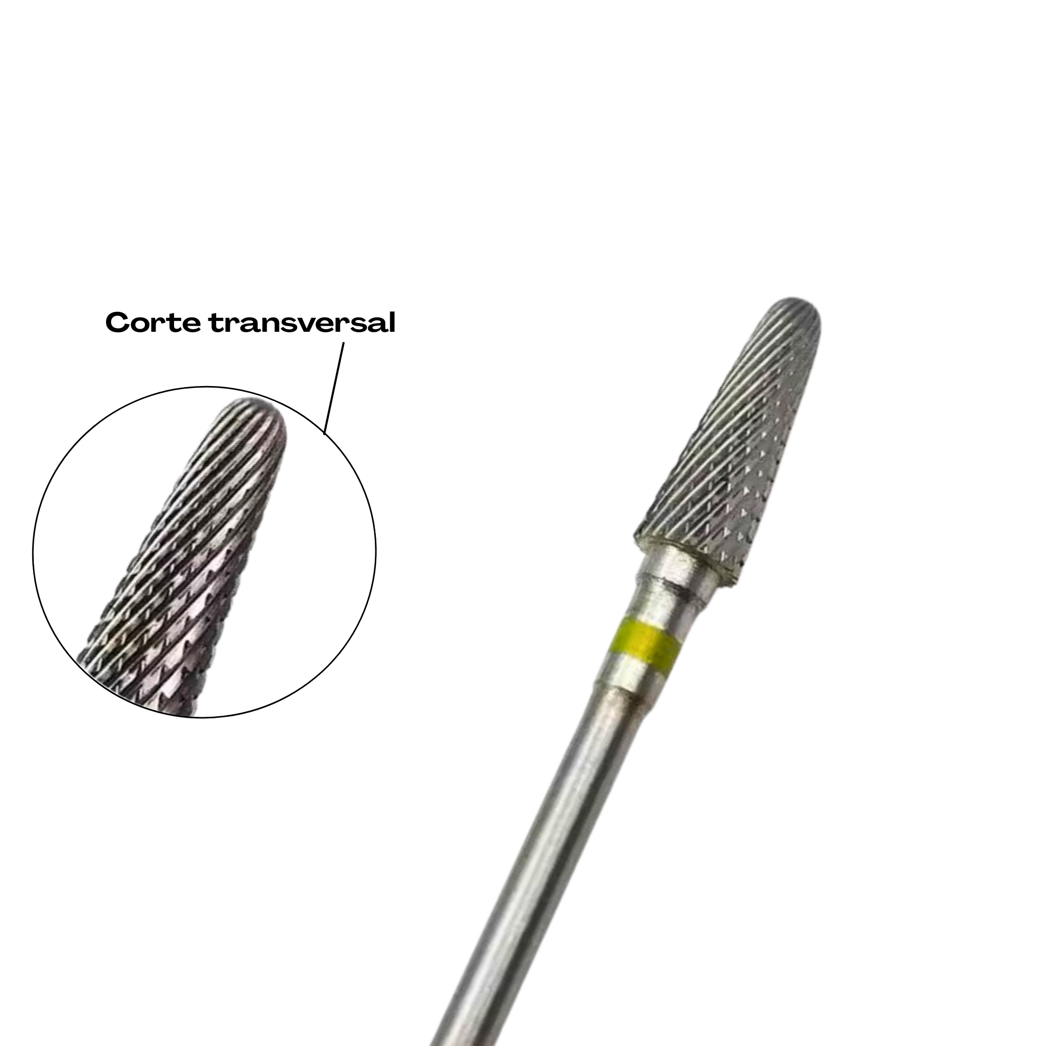 Broca de Carburo Extra Fina para Manicura - Corte Transversal para Retirada de Gel y Acrílico