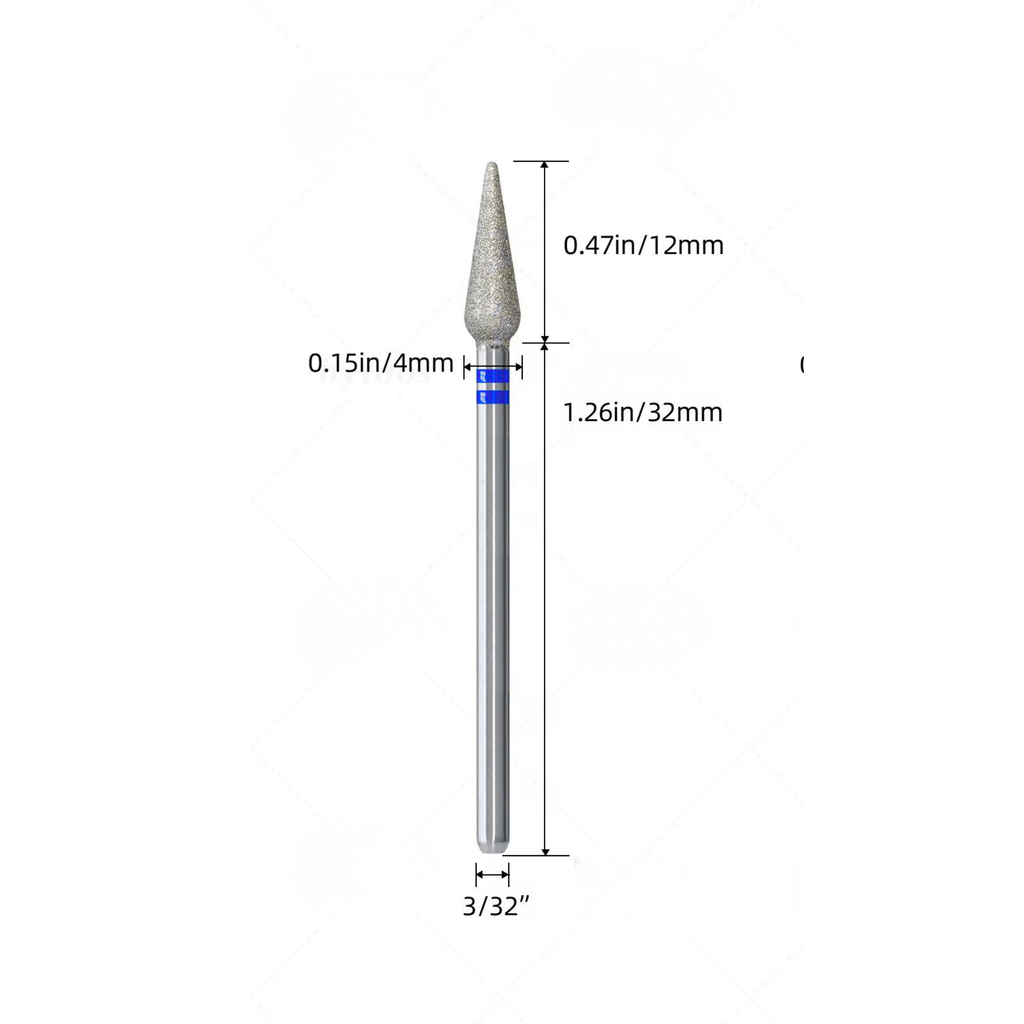 Broca de Diamante Gota Azul - Doble Giro (4mm)  Alta Precisión Dvibett Nails