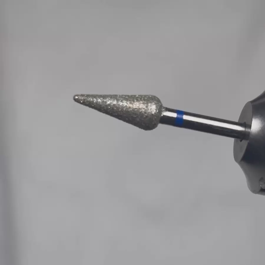 Broca de Diamante Gota Azul 5mm - Fresa Profesional para Pedicura y Manicura Rusa