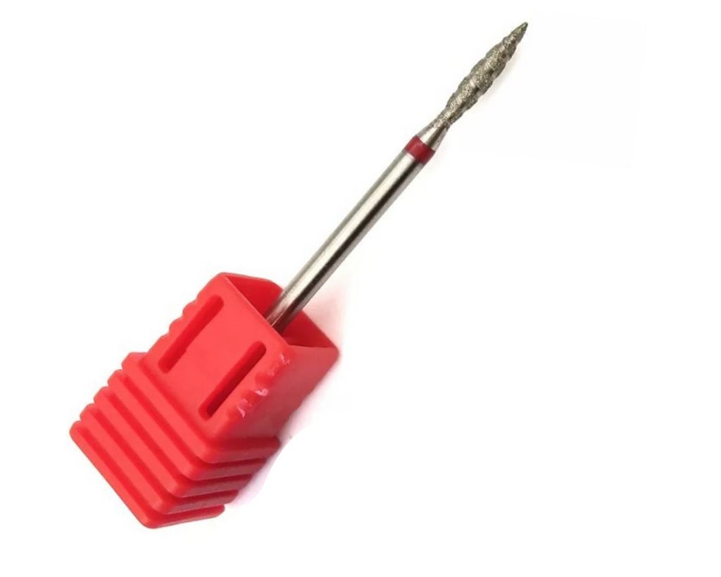 Broca de diamante “Twisted Flame “ Roja 2.3 mm - Separa y levanta la cutícula fácil y sin riesgo